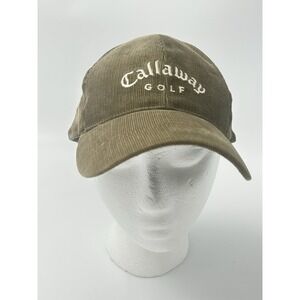 Golf Hat Callaway Corduroy Dad  Brown Strapback Adjustable Cap